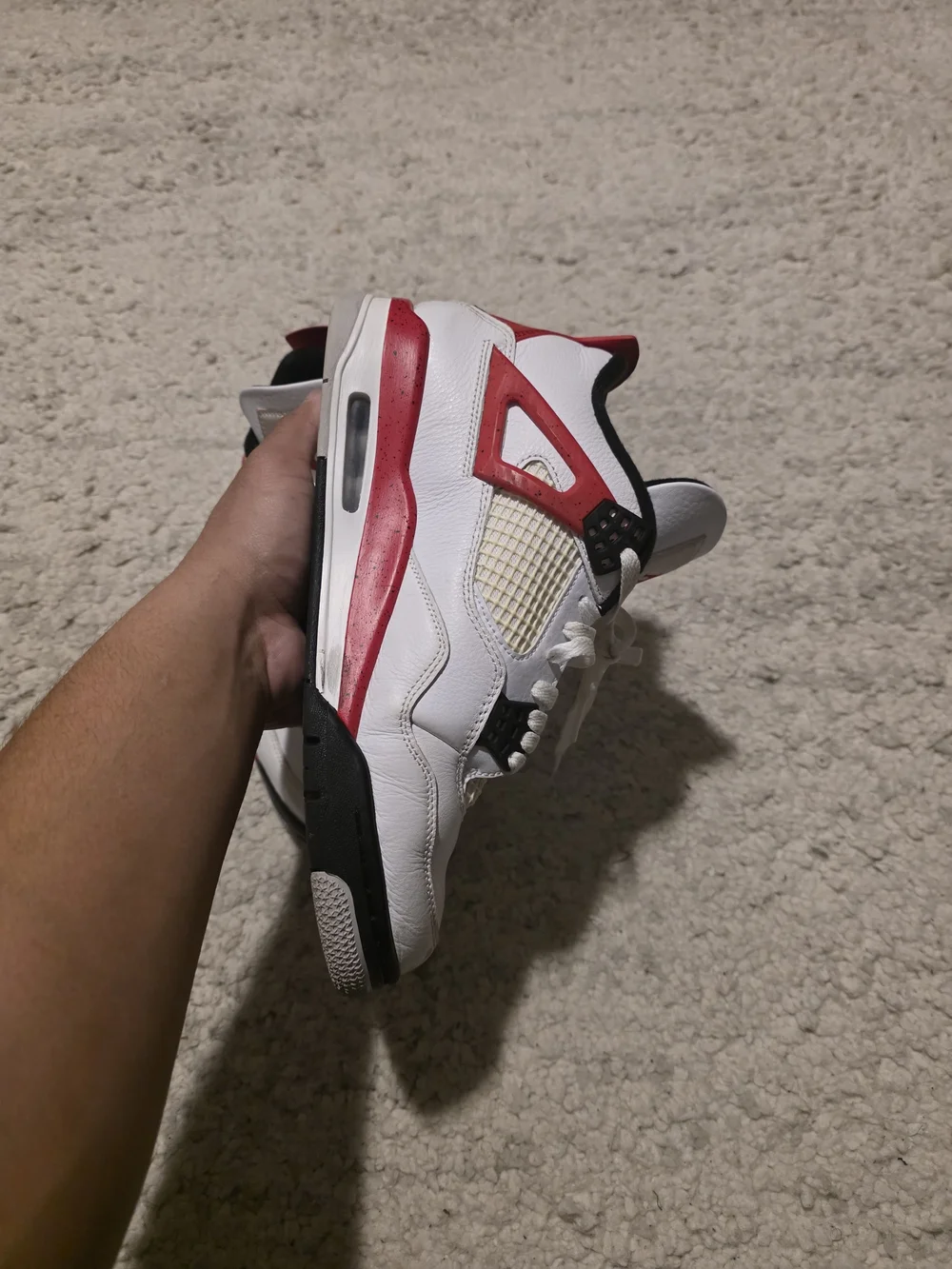 Air Jordan 4 Retro White Red Black - Visible Jumpman